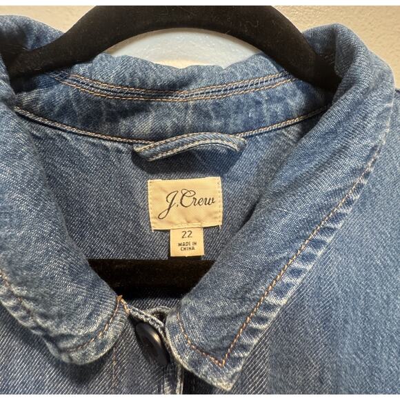 J. Crew Cinched Waist Denim Jumpsuit Women’s Plus Size 22 Denim Style# BF739 - Picture 4 of 7